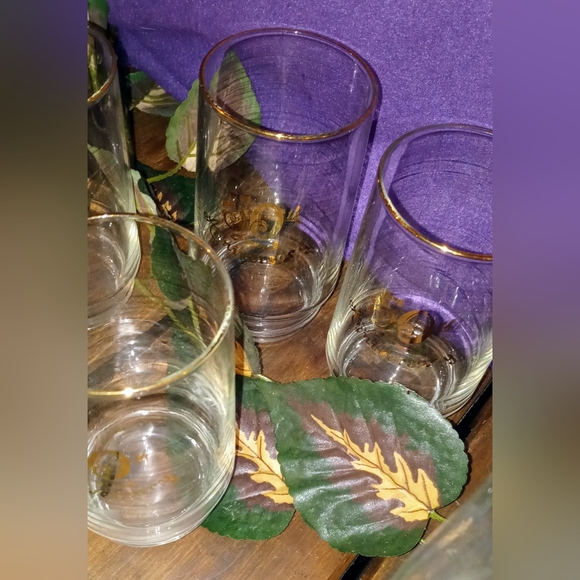 Vtg. 50th Golden Anniversary Drink Glass Set of 8, 6 Cups, Pitcher, & Candy Dish - Picture 7 of 8